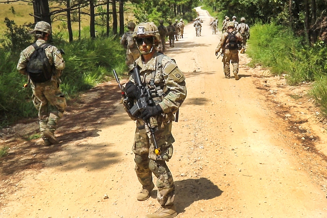 Soldiers head out for field training at Fort Bragg, N.C., Aug. 24, 2016. Army photo by Staff Sgt. Jason Hull