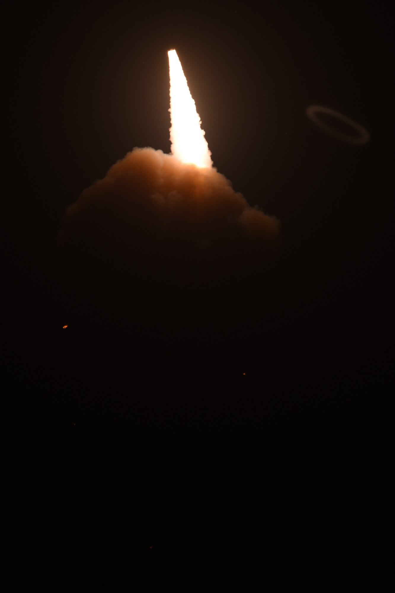 An unarmed Minuteman III intercontinental ballistic missile launches during an operational test at 2:10 a.m. Pacific Daylight Time Monday, Sept. 5, 2016, Vandenberg Air Force Base, Calif. (U.S. Air Force photo by Michael Peterson)  