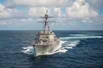 PASCAGOULA, Miss.  (August 29, 2016) The future USS John Finn (DDG 113) is underway for three days for initial builder's sea trials. John Finn is the 63rd Arleigh Burke-class destroyer and the first of the Arleigh Burke-class Flight IIA restart ships.  