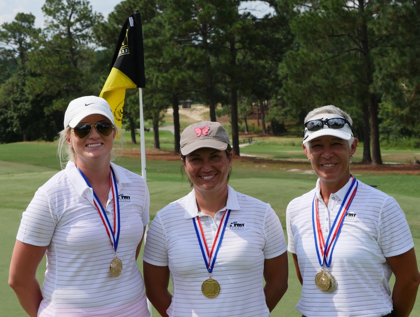 2016 Armed Forces Golf Championship Men's Champions, the United States Army.  The Armed Forces Championship was hosted at Fort Jackson, S.C. 20-23 August. Army Roster: Lt. Col. Sunny Mitchell; Spc. Brenna Forsberg; and Col Shauna Synder.