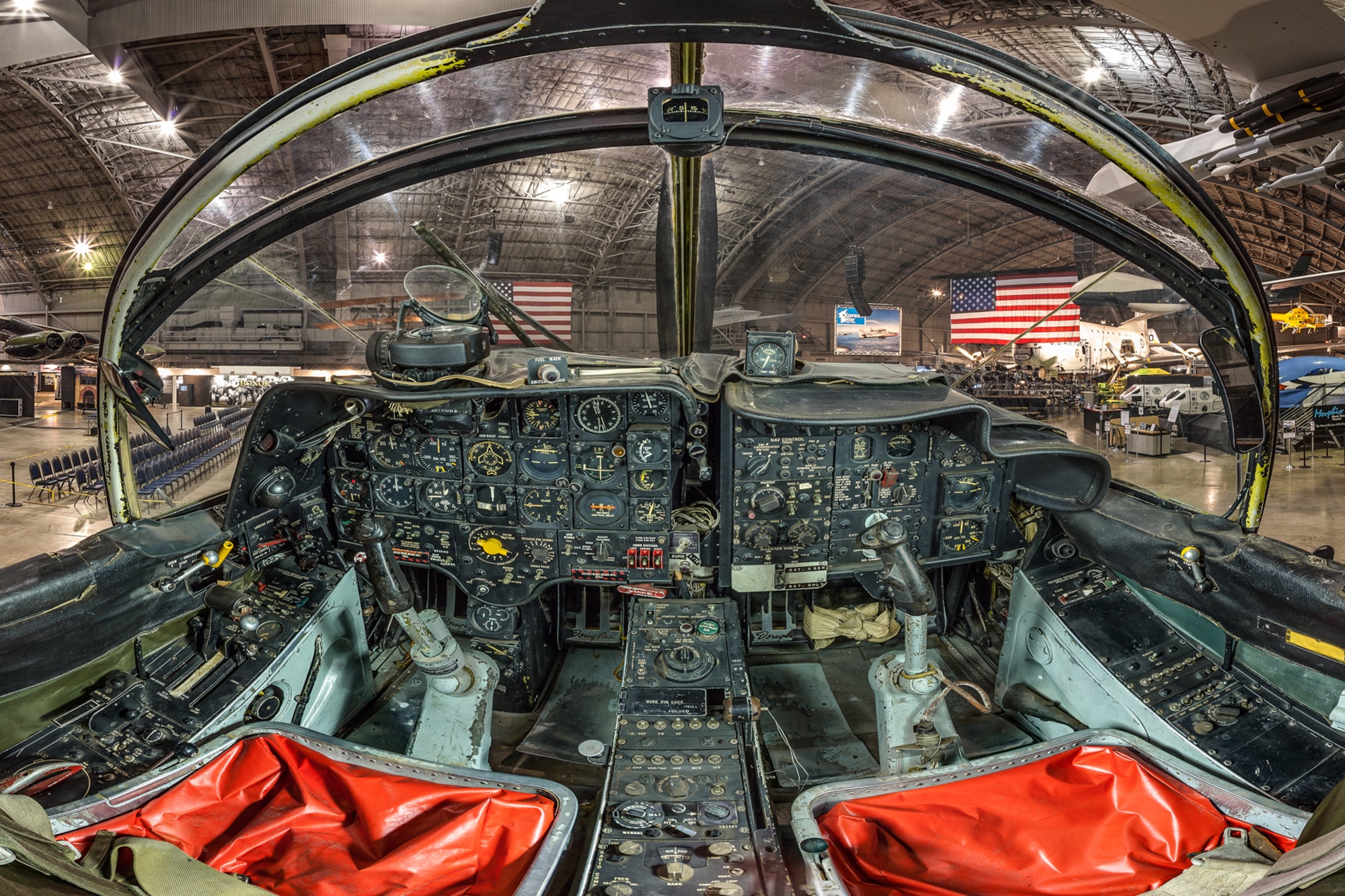 DAYTON, Ohio -- Douglas A-1E Skyraider cockpit view in the Southeast Asia War Gallery at the National Museum of the United States Air Force.(Photo courtesy of Lyle Jansma, Aerocapture Images) 