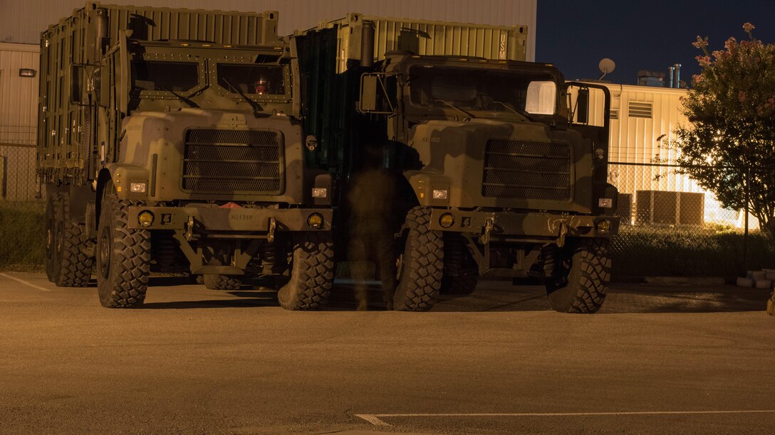 U.S. Marines convoy equipment from Joint Base Berry to downtown Nashville in preparation for Marine Week, Sept. 6, 2016. The equipment will be set up as static displays at Riverfront Park for access to the general public throughout the week. Marine Week is the Marine Corps’ largest annual community outreach project and this year marks the seventh year of the event.