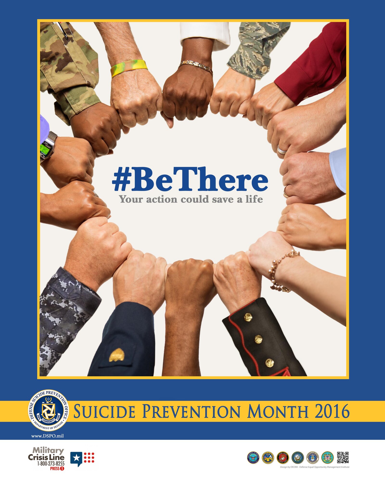 Suicide Prevention Month 2016 "Be There" campaign poster