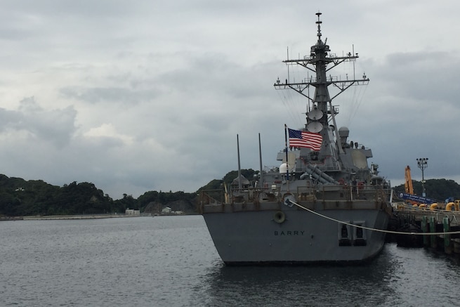 The USS Barry, a guided-missile destroyer