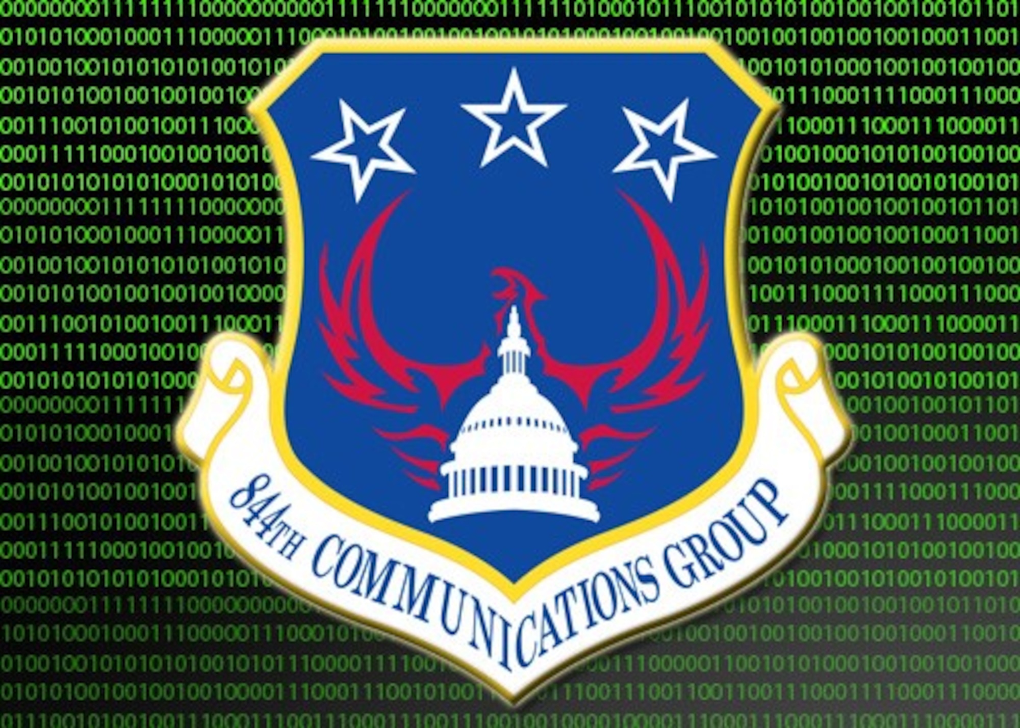 The 844th Communications Group provides cyber operations, executive support, and contingency response to Airmen throughout the NCR, including the Air Force District of Washington (AFDW), and a variety of DoD agencies globally. (U.S. Air Force graphic/Tech. Sgt. Matt Davis)