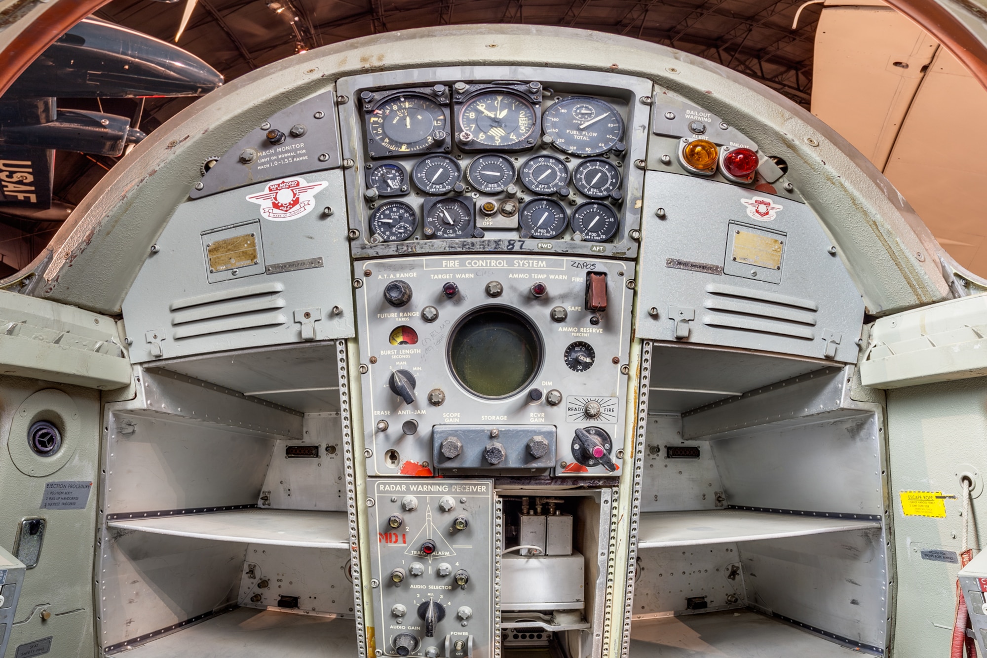 DAYTON, Ohio -- Convair B-58A Hustler defensive system operator station view in the Cold War Gallery at the National Museum of the United States Air Force.(Photo courtesy of Lyle Jansma, Aerocapture Images)  