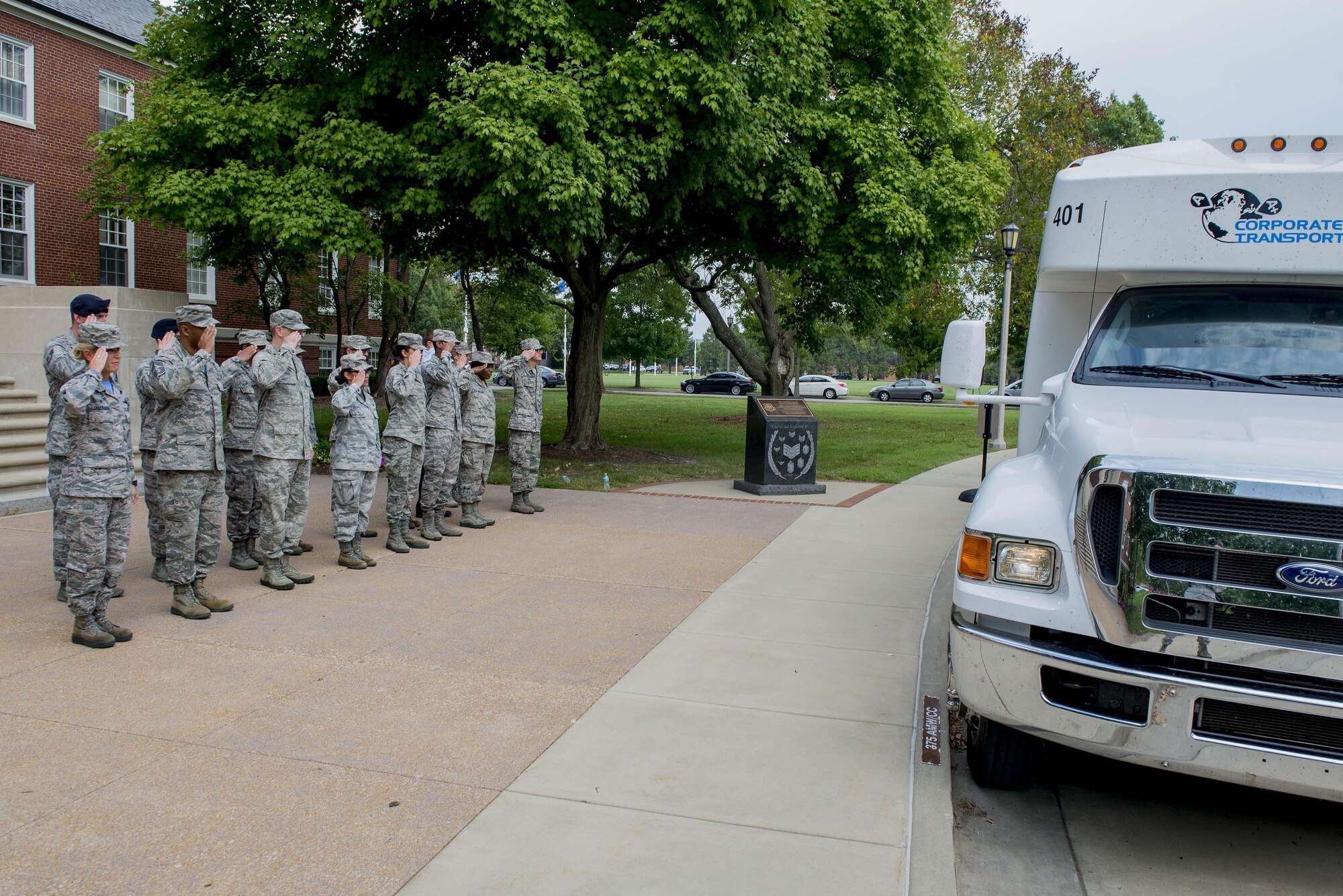 Korean War veterans of the 6147th Mosquitos met with Col. Laura Lenderman, 375th Air Mobility Wing Commander, and Scott Air Force Base Airmen to share their military experiences, Aug. 26, 2016, Scott AFB, Illinois. The Korean War Mosquitos visited Scott to learn about the present day Air Force and the installation, and the members shared their many stories about their jobs and missions as radio operators and pilots during the Korean War. (U.S. Air Force photo by Senior Airman Joshua Eikren)