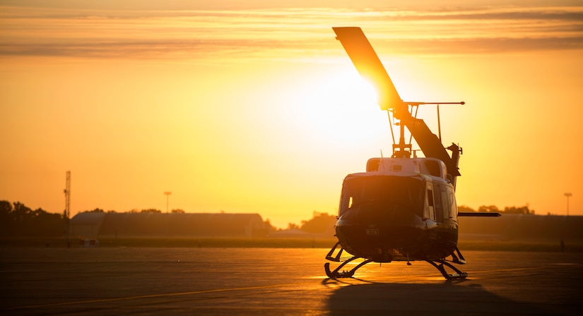 A 1st Helicopter Squadron UH-1N Huey helicopter sits on the flightline at Joint Base Andrews, Md., Aug. 31, 2016. The 1st HS conducts high-priority airlift missions in the National Capitol Region and maintains the capability to provide defense support to civilian authorities in the event of a disaster. (U.S. Air Force photo by Senior Airman Philip Bryant)