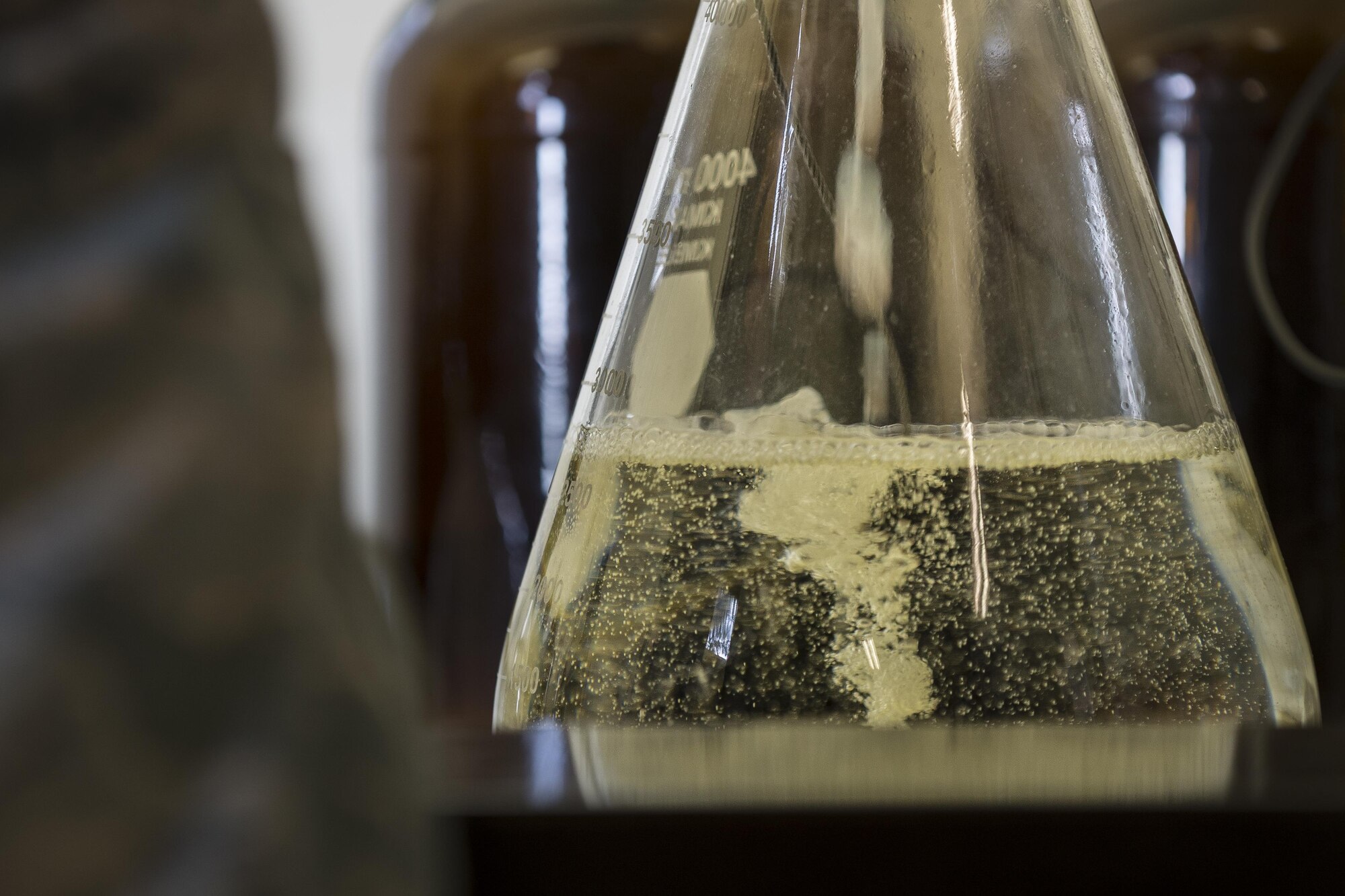 Before fuel is pumped into an aircraft at Aviano Air Base, Italy it’s tested by the 31st Logistics Readiness Squadron fuels laboratory Airmen to ensure it is free of contaminants that could negatively affect an aircraft. The Airmen use equipment that can detect trace amounts of contaminants in fuel and oxygen samples. (U.S. Air Force photo by Airman 1st Class Cory W. Bush/Released)
