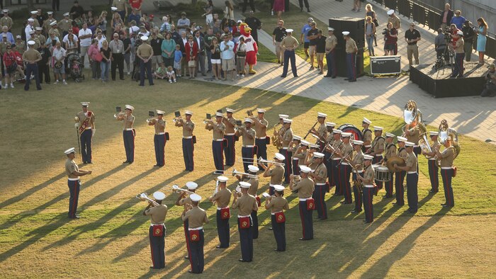 Members of Marine Band San Diego perform during the opening ceremony of Marine Week Nashville in Nashville, Tenn., Sept. 7, 2016. Marine Week Nashville is an opportunity for the people of the greater Nashville area to meet Marines and learn about Corps’ history, traditions and value to the nation.