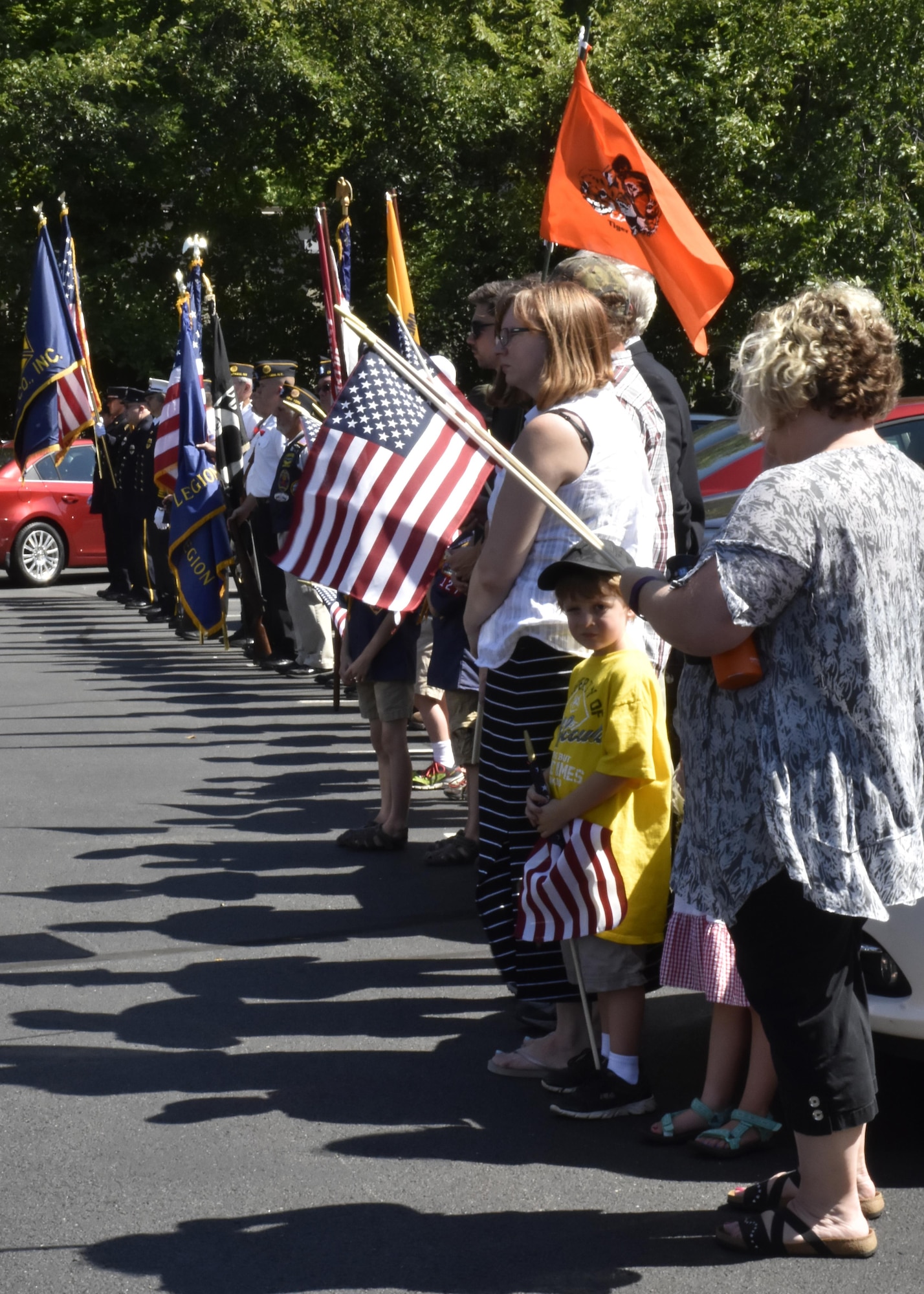 Pfc. George H. Traver was killed in action on Nov. 20, 1943. His body was one of many found earlier this year in the Gilbert Islands, just off the coast of Hawaii. Hundreds of citizens, many with no relation to Traver, came out to celebrate the return of his remains during a processional to and from a funeral service held in his honor at the St. James Catholic church in his hometown of Chatham, New York. U.S. Air Force photo/ TSgt. Amelia Leonard)  