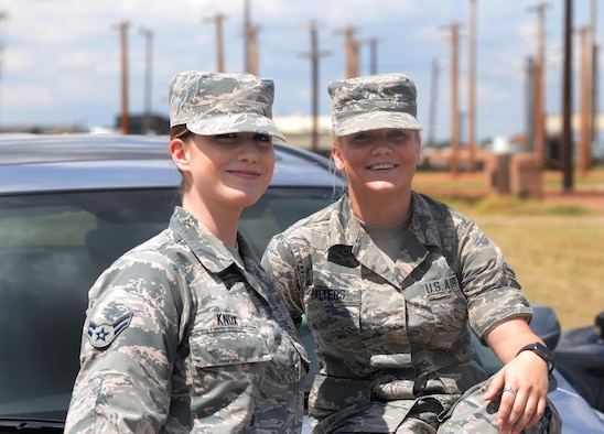 Airman 1st Class Haleigh Knox and Airman 1st Class Hailey Salyers, 82nd Medical Operations Squadron mental health technicians, were driving to a coworker’s wedding when a truck ahead of them swerved, overcorrected and drove into the median and began flipping. The two Airmen sprung into action, using self-aid buddy care techniques to aid the injured driver until paramedics arrived. (U.S. Air Force photo by Senior Airman Robert L. McIlrath)