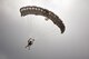 Pararescuemen and combat rescue officers conduct training jumps from the back of a C-17 Globemaster III over Francis S. Gabreski Air National Guard Base, N.Y., Aug. 30, 2016. The C-17, flown in from McChord Field, Wash., dropped rescue personnel several times throughout the day. (U.S. Air National Guard photo/Staff Sgt. Christopher S. Muncy)