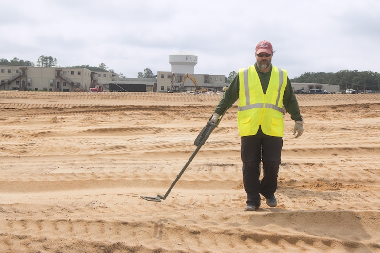 During the excavation phase of the new Basic Training Complex Four at Fort Jackson, the Charleston District discovered white phosphorous grenades on the site when smoke came out of the ground. All protocols were followed and the grenades were properly removed and disposed of.