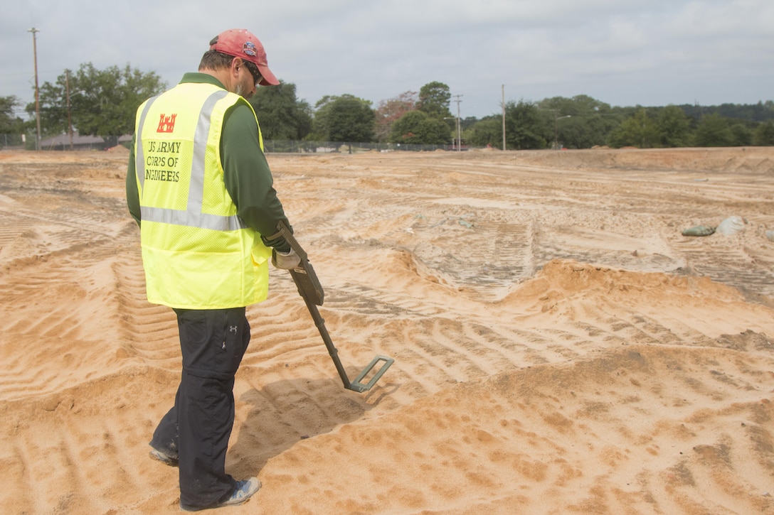 During the excavation phase of the new Basic Training Complex Four at Fort Jackson, the Charleston District discovered white phosphorous grenades on the site when smoke came out of the ground. All protocols were followed and the grenades were properly removed and disposed of.