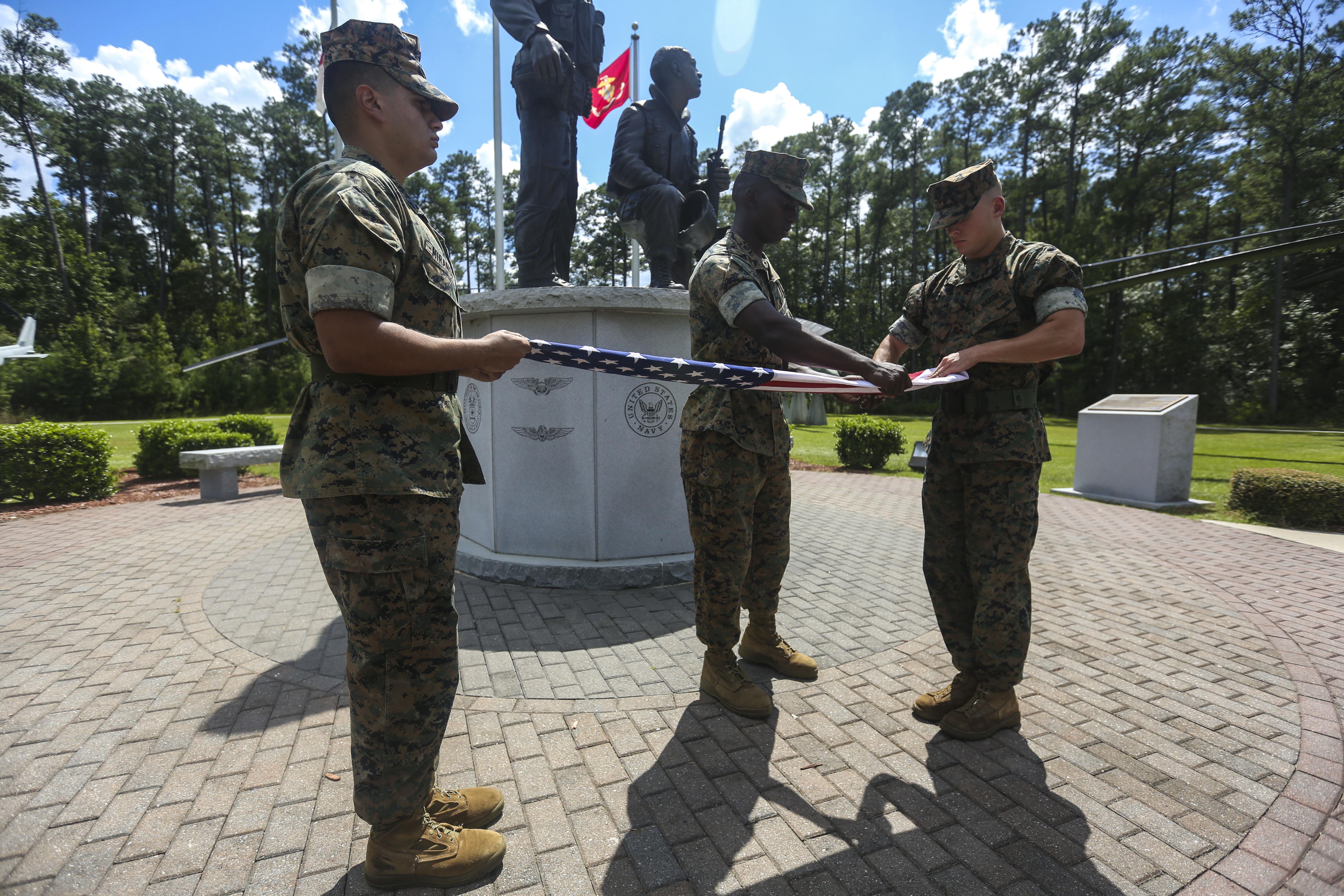 Military flag online folding ceremony