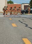 Firefighters with the 5th Civil Engineer Squadron contain a simulated fuel spill during a training exercise at Minot Air Force Base, N.D., Sept. 8, 2016. The firefighters contained the fuel while approximately 3,500 gallons of fuel was sucked up by the 5th Logistics Readiness Squadron’s Petroleum, Oils and Lubricants department during the annual training. (U.S. Air Force photo/Airman 1st Class Jonathan McElderry)
