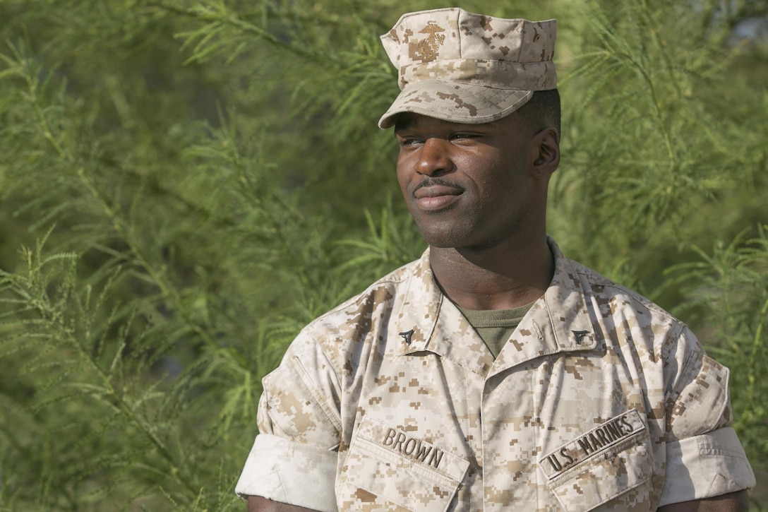 Lance Cpl. Sheldon Brown, administration clerk, Installation Personnel Administration Center, Headquarters Battalion, is the first member of his family to join the military. His family moved to the U.S. from Jamaica before he was born.