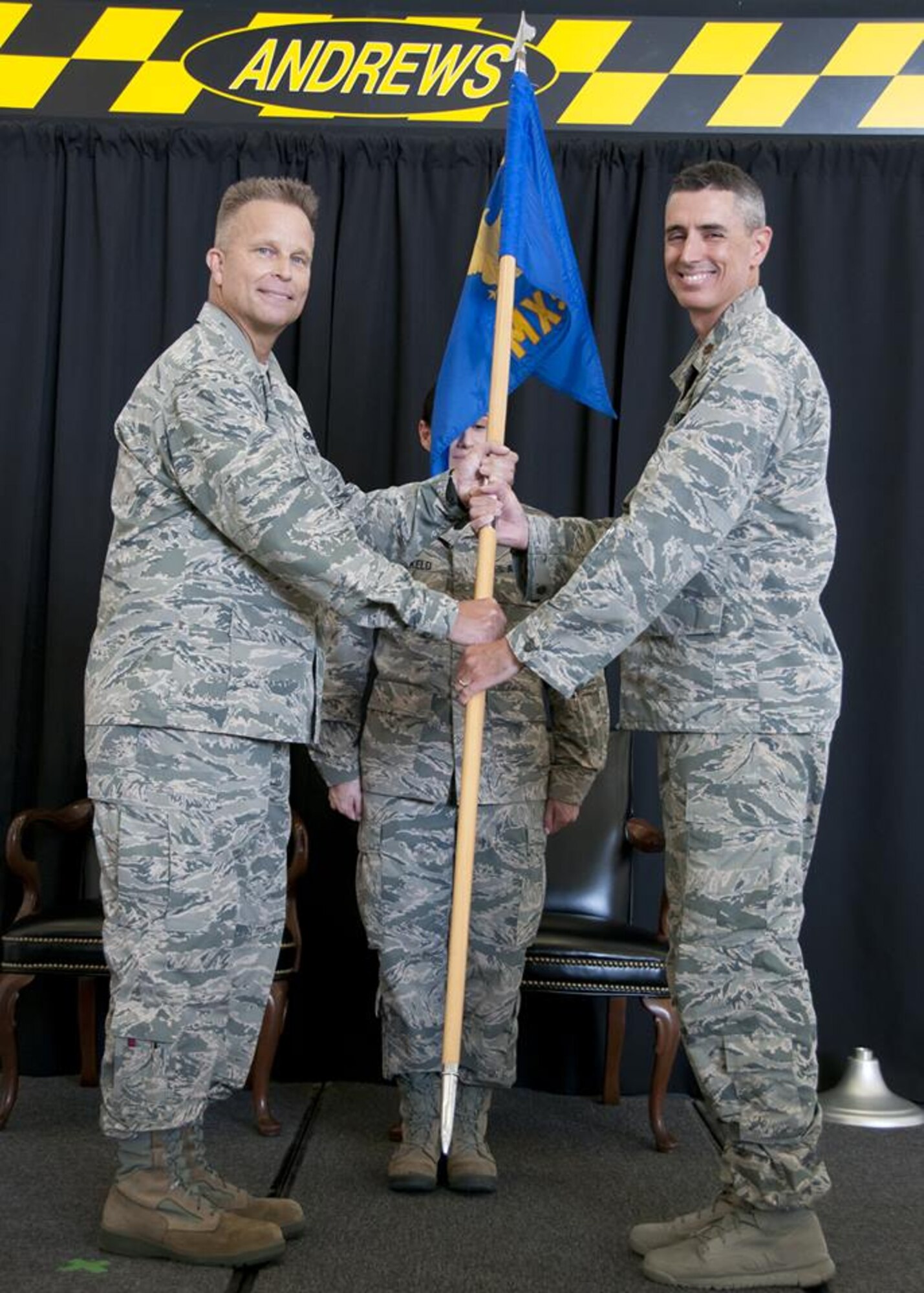 Major Kenneth W. Jensen took command of the 459th Maintenance Squadron in an assumption of command ceremony held in hanger 11 on Saturday, Sept. 10, 2016. He received command from the 459th Maintenance Group Commander, Col. Roger S. Law. Jensen previously was the maintenance operations officer for the 459th MXS where he was responsible for 110 maintainers and activities supporting eight KC-135R Stratotanker aircrafts. (U.S. Air Force photo/Senior Airman Kristin Kurtz)