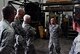 Lieutenant General L Scott Rice, Director, Air National Guard, and Chief Master Sergeant Ronald C. Anderson, Command Chief Master Sergeant for the Air National Guard, visit the 126th Air Refueling Wing August 15, 2016. The visit was for the incoming Air National Guard leadership to meet Wing members and become familiar with their mission. (National Guard photo by Staff Sgt. Andrew Kleiser)