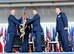 Lt. Gen. John C. Flournoy, commander of 4th Air Force, passes the 927th Air Refueling Wing guidon to the incoming commander, Col. Frank L. Amodeo, during the change of command ceremony at MacDill Air Force Base, Fla., Sept. 11, 2016. Amodeo is a command pilot with more than 6,000 flight hours, and served at the wing commander, 403rd Wing, Keesler AFB Mississippi prior to commanding the 927 ARW. (U.S. Air Force photo by Senior Airman Xavier Lockley)