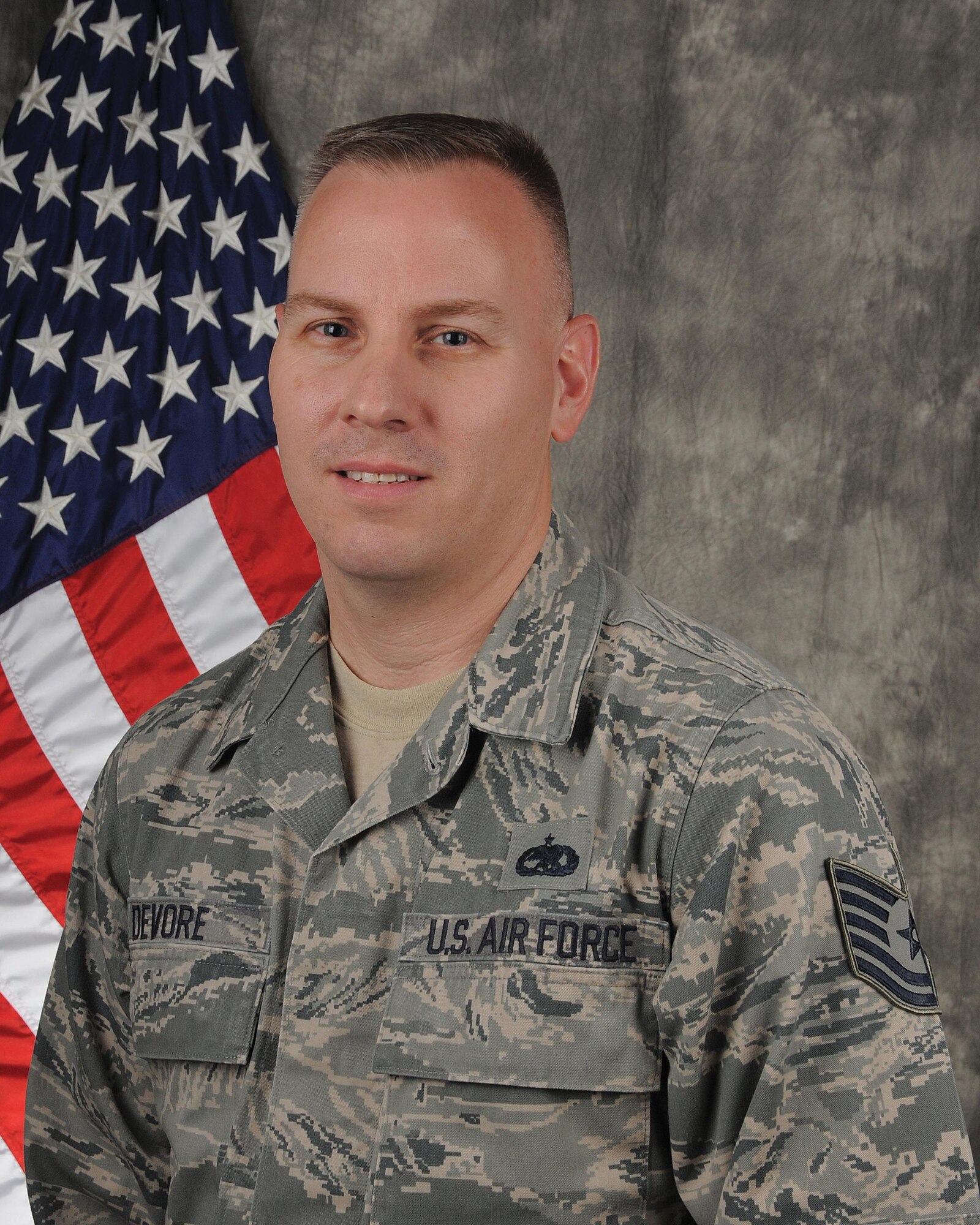 Tech. Sgt. John Devore, 445th Aircraft Maintenance Squadron communications/navigation technician, is the 445th Airlift Wing Non-commissioned Officer of the Quarter, second quarter. (U.S. Air Force photo/Tech. Sgt. Patrick O’Reilly)
