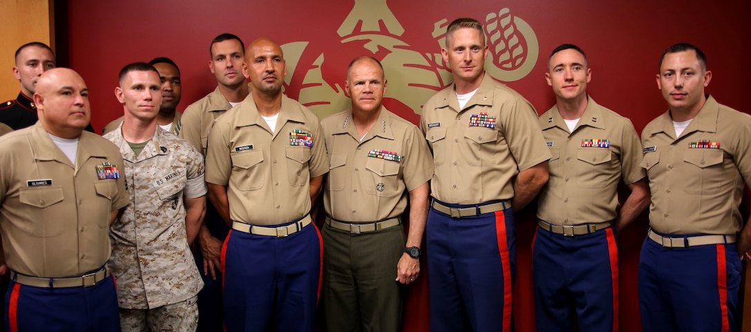 Portland, OR - General Robert Neller visited Recruiting Station Portland to share some of his wisdom about the history of the Marine Corps and some insight into the future of it. (USMC Photo by Sgt. Tyler Vernaza / Released)