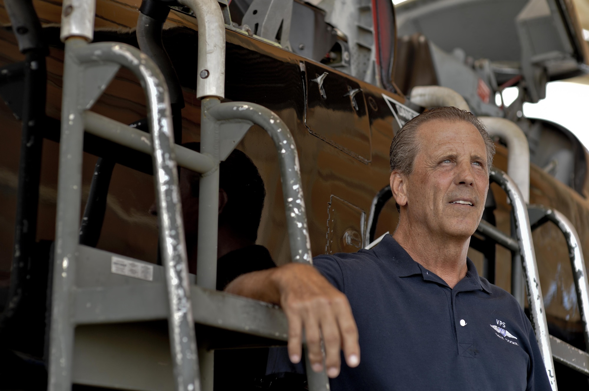 Retired Lt. Col. Dale Cooke, former United States Air Force Thunderbird pilot, stands next to the aircraft he flew from 1979-1982 at Tyndall Air Force Base, Fla., Sept. 7, 2016. Cooke accumulated over 800 flight hours while with the USAF Thunderbirds, performing at events across the nation. (U.S. Air Force photo by Tech. Sgt. Javier Cruz/Released)