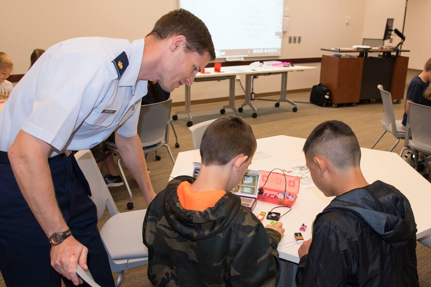 DAYTON, Ohio -- Students learn about mini circuits during Home School STEM Day on Sep. 12, 2016, at the National Museum of the U.S. Air Force. (U.S. Air Force photo)