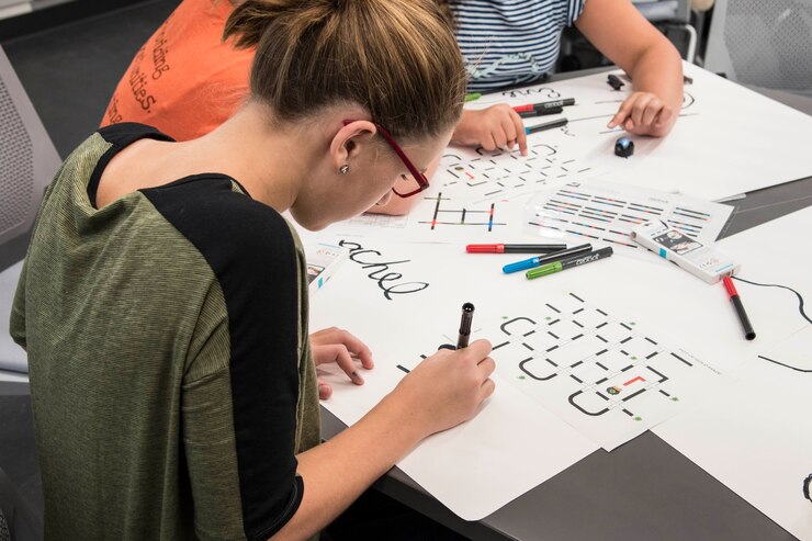 Picture of a girl working on a project