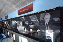 A C-54E Skymaster named “Spirit of Freedom” is a flying museum being flown all over the country by members of the Berlin Airlift Historical Foundation to help raise awareness of the Berlin Airlift. There are multiple displays in the aircraft showing the different missions the C-54 was used for—from being one of the first aircraft used by the president as Air Force One to one of the famous flyers the “Candy Bomber” used to drop chocolate bars over Germany throughout the Berlin Airlift. The C-54 was the workhorse of its day. (U.S. Air Force photo/Tech. Sgt. Chad Thompson)