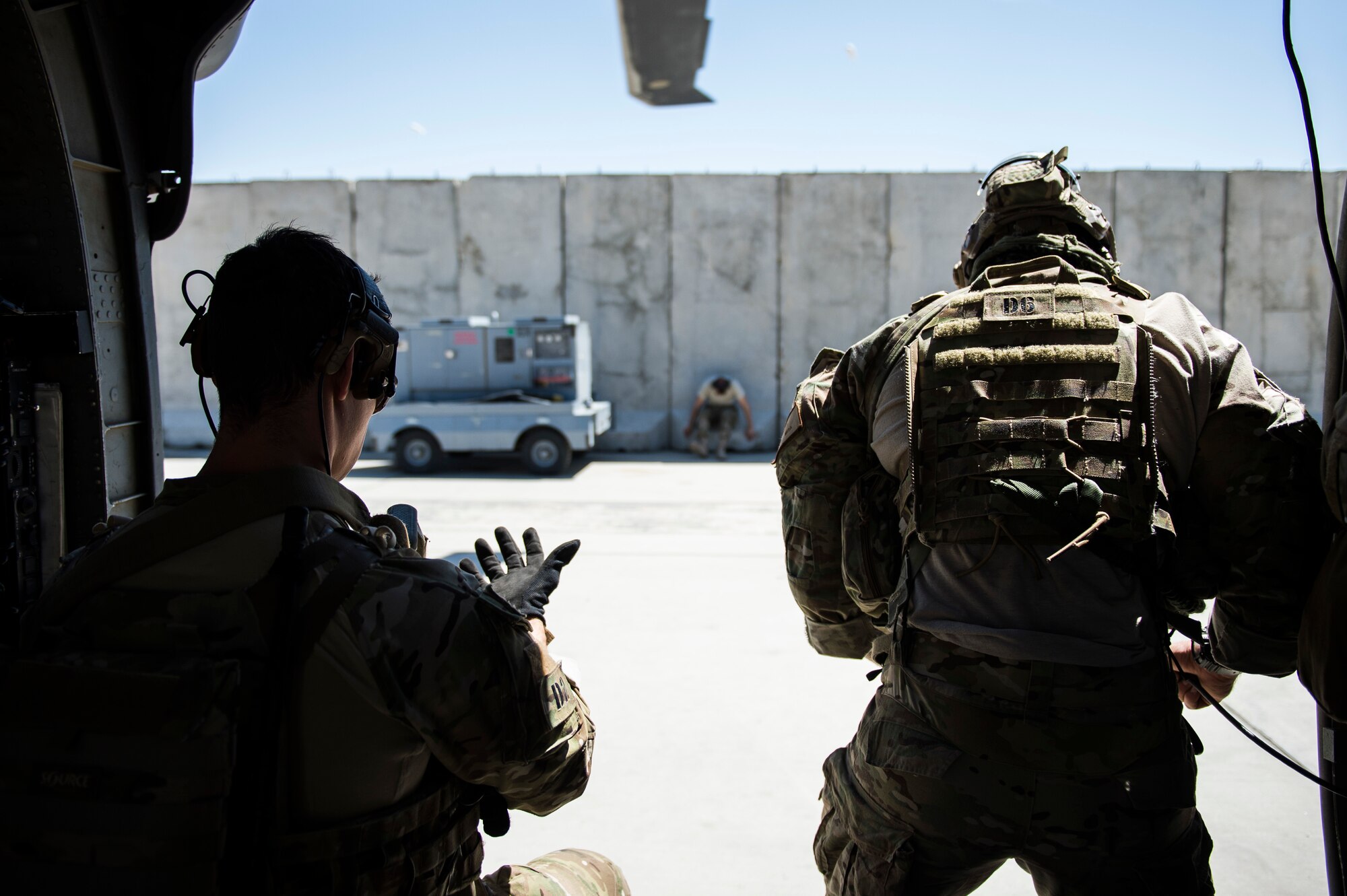 Pararescuemen assigned to the 83rd Expeditionary Rescue Squadron, prepare for a training mission at Bagram Air Field, Afghanistan, Sept. 6, 2016. Airmen from the 83rd ERQS, provided personnel recovery scenario training to the Afghan Air Force's A-29 pilots.
(U.S. Air Force photo/Tech. Sgt. Larry E. Reid Jr., Released)