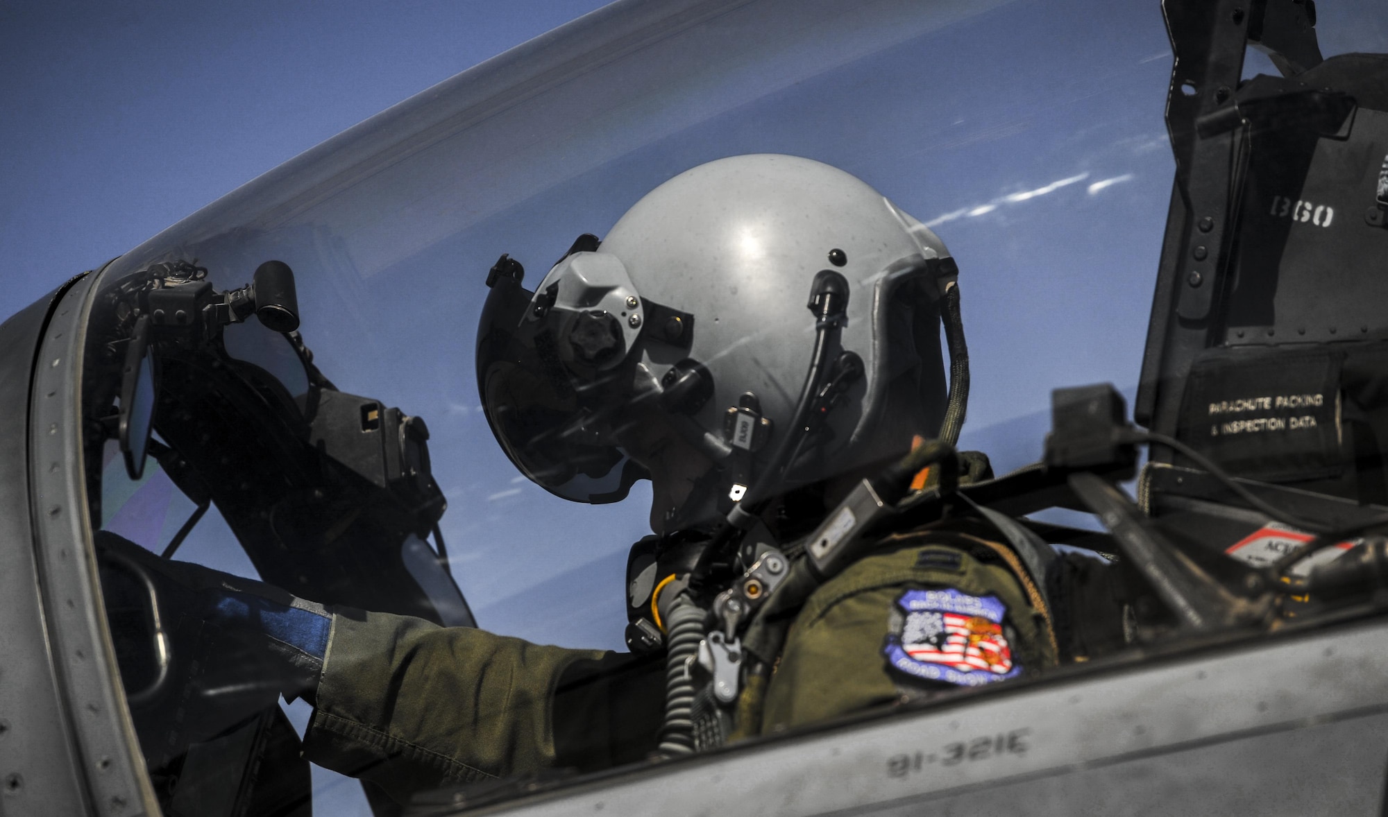 A pilot assigned to the 492nd Fighter Squadron, Royal Air Force Lakenheath, England, prepares an F-15E Strike Eagle for takeoff at Nellis Air Force Base, Nev., Sept. 9, 2016. Green Flag exercises provide critical joint training for approximately 75,000 joint and coalition personnel per year, including 3,000 sorties, 6,000 flight hours, and the expenditure of over 700,000 pounds of live and training ordnance. (U.S. Air Force photo by Airman 1st Class Kevin Tanenbaum/Released)