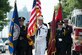 Members of a joint Honor Guard march down Newport News’ streets after a 9/11 memorial ceremony at the Victory Arch in Newport News, Va., Sept. 11, 2016. The event ended with a parade of service vehicles down West Avenue, led by the joint Honor Guard. (U.S. Air Force photo by Staff Sgt. J.D. Strong II)