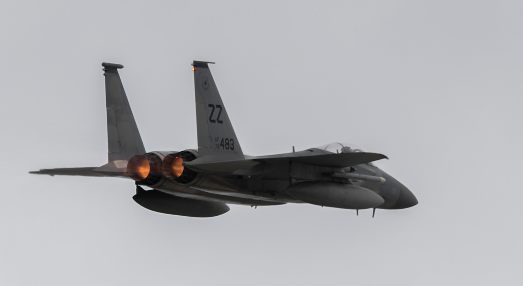 A U.S. Air Force F-15 Eagle assigned to the 44th Fighter Squadron, Kadena Air Base, Japan, takes off during Exercise Valiant Shield at Andersen Andersen AFB, Guam, Sept. 14, 2016. Valiant Shield is a biennial U.S. Air Force, Navy and Marine Corps exercise held in Guam, focusing on real-world proficiency in sustaining joint forces at sea, in the air, on land and in cyberspace. (U.S. Air Force photo by Tech. Sgt. Richard P. Ebensberger)