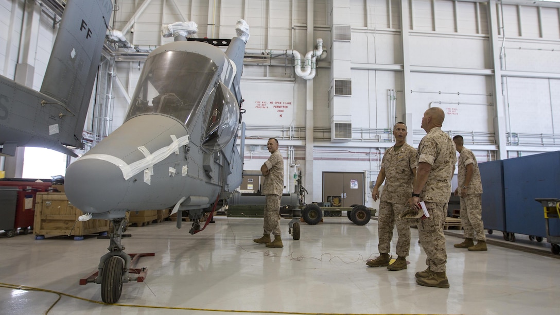 Commandant of the Marine Corps Gen. Robert B. Neller observes a KMX-1 during a tour at Marine Corps Air Station Yuma, Ariz., Sept. 13, 2016. Neller visited Yuma to meet with Marines and tour facilities.