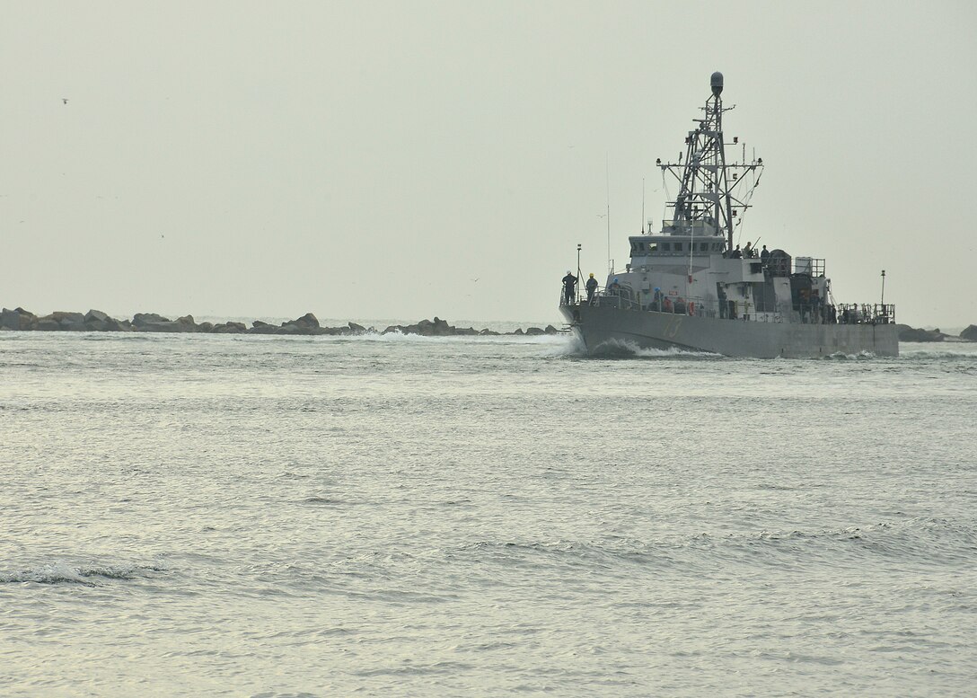 MAYPORT, Fla. (Aug. 02, 2016) – The Cyclone-class Patrol Coastal USS Shamal (PC 13) returns to homeport U.S. Naval Station Mayport after a 62 day deployment to the 4th Fleet area of responsibility where they conducted counter illicit trafficking operations in support of Operation Martillo. Operation Martillo is a joint international low enforcement and military operation involving U.S., European and Western Hemisphere partner nations, targeting illicit trafficking routes in the waters off Central America. (U.S. Navy photo by Mass Communication Specialist 2nd Class Michael Hendricks/Released)