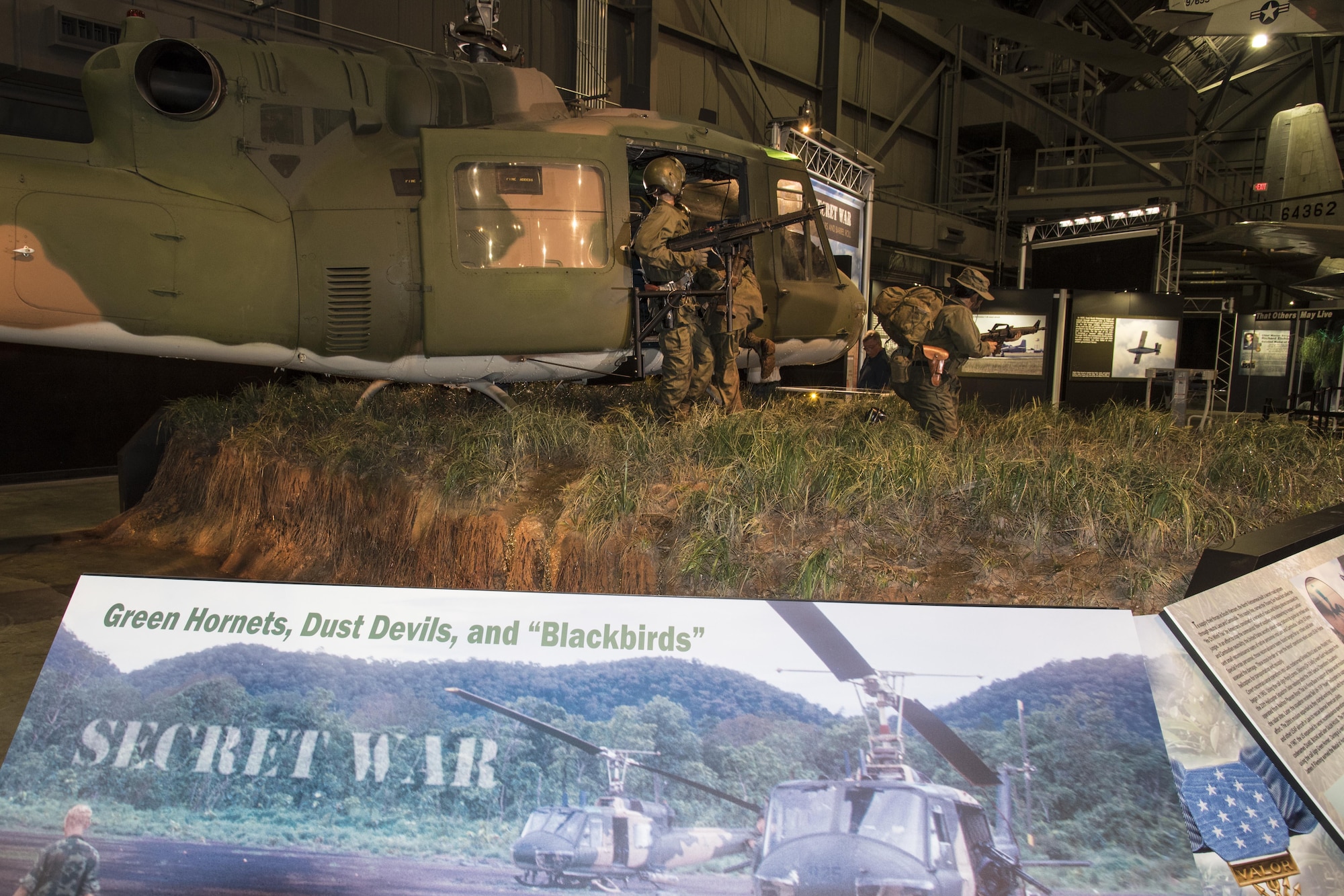 DAYTON, Ohio -- Secret War: Green Hornets, Dust Devils and Blackbirds exhibit on display in the Southeast Asia War Gallery at the National Museum of the United States Air Force. (U.S. Air Force photo by Ken LaRock) 