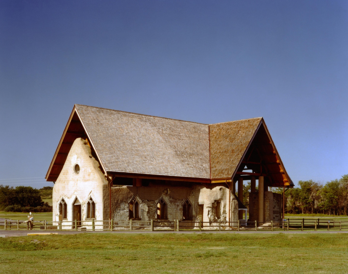 With assistance from the National Park Service Historic Preservation, the Omaha District designed and built a roof structure over the chapel. The project won a U.S. Army Corps of Engineers Design Team of the Year award in 2006. The project also included dismantling sections of the chapel that were unsafe or unstable, replacing degraded masonry sections, and tuck pointing joints to prevent further water damage. 