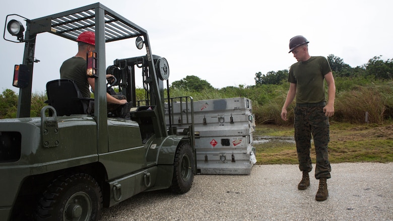 U.S. Aviation Ordnance Marines with Marine Aviation Logistics Squadron12 prepare ordnance for aviation squadrons participating in Valiant Shield 16 at Andersen Air Force Base, Guam, September 12, 2016. The ordnance constructed, provided the Marines of MALS-12 valuable experience assembling live ordnance to be used  during VS16 for a ship sinking exercise. VS16 is a biennial U.S. only, field training exercise that focuses on joint training with U.S. Navy, Air Force and Marine Corps to increase interoperability and working relationships. 