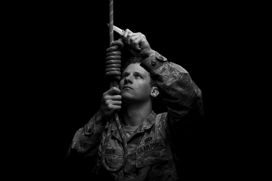 According to Defense Department statistics, 266 active duty service members and 209 reserves and National Guardsmen committed suicide in 2015. Identifying the warning signs of suicidal behavior is the first step towards severing suicidal thoughts. (U.S. Air Force photo illustration by Senior Airman Devin Boyer/Released)