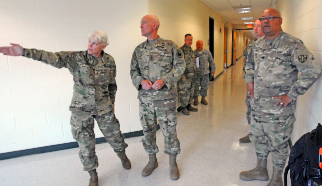 The Commanding General for U.S. Army Reserve Command, Lt. Gen. Charles D. Luckey, meets with senior leaders and staff members of Headquarters and Headquarters Detachment, Army Reserve Medical Command in Pinellas Park, Florida during his battlefield circulation. The commanding general also met with Soldiers and leaders from Army Reserve Medical Management Center co-located with ARMEDCOM at the C.W. Bill Young Armed Forces Reserve Center. ARMEDCOM enhances readiness, medical support, and medical training and is the largest medical footprint of the Army Reserve with more than 100 different medical units located throughout the United States.