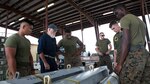 U.S. Aviation Ordnance Marines with Marine Aviation Logistics Squadron12 prepare ordnance for aviation squadrons participating in Valiant Shield 16 at Andersen Air Force Base, Guam, September 12, 2016. The ordnance constructed, provided the Marines of MALS-12 valuable experience assembling live ordnance to be used  during VS16 for a sinking exercise. VS16 is a biennial U.S. only, field training exercise that focuses on joint training with U.S. Navy, Air Force and Marine Corps to increase interoperability and working relationships.