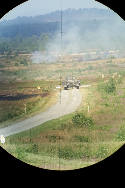 The Puma as seen through the range tower scope on a Live-Fire Range in Bergen, Germany Sept. 31. (U.S. Army Reserve photo by Capt. Xeriqua Garfinkel, Released))