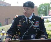 Col. Adam Roth, regional engineer for the Army Reserve’s 99th Regional Support Command, speaks during the Army Reserve's 9/11 ceremony Sept. 11 at the Ernie Pyle Army Reserve Center at Fort Totten in Queens, New York. Since Sept. 11, 2001, more than 200,000 Army Reserve Soldiers have deployed in support of operations across the globe, making today's Army Reserve the most capable, combat-ready and lethal federal reserve force in our nation's history.