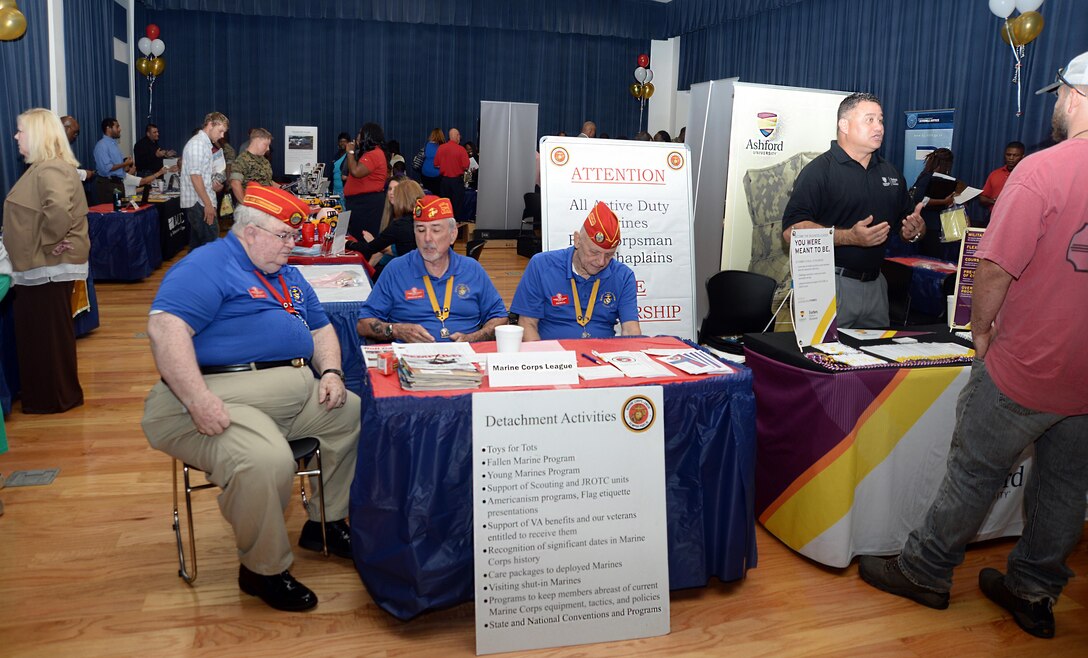 The prospects of career and education opportunities prompt dozens of active-duty service members and civilians to attend the 4th annual Career & Education Fair held at Marine Corps Logistics Base Albany’s Conference Center, Building 7120, Sep. 14. Representatives from roughly 35 “military friendly” organizations and educational institutions around the region traveled near and far in efforts to promote their agencies and to recruit qualified candidates at the event.
