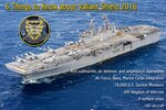 This graphic depicts facts about the involvement of the USS Bonhomme Richard Expeditionary Strike Group in Valiant Shield 2016. Valiant Shield 16 is a biennial, U.S.-only, field training exercise (FTX) with a focus on integration of joint training among U.S. forces. Bonhomme Richard, flagship of the Bonhomme Richard Expeditionary Strike Group with embarked 31st Marine Expeditionary Unit, is participating in Valiant Shield in an effort to increase naval integration and joint capabilities in the event of conflict, contingency, or disaster relief. 