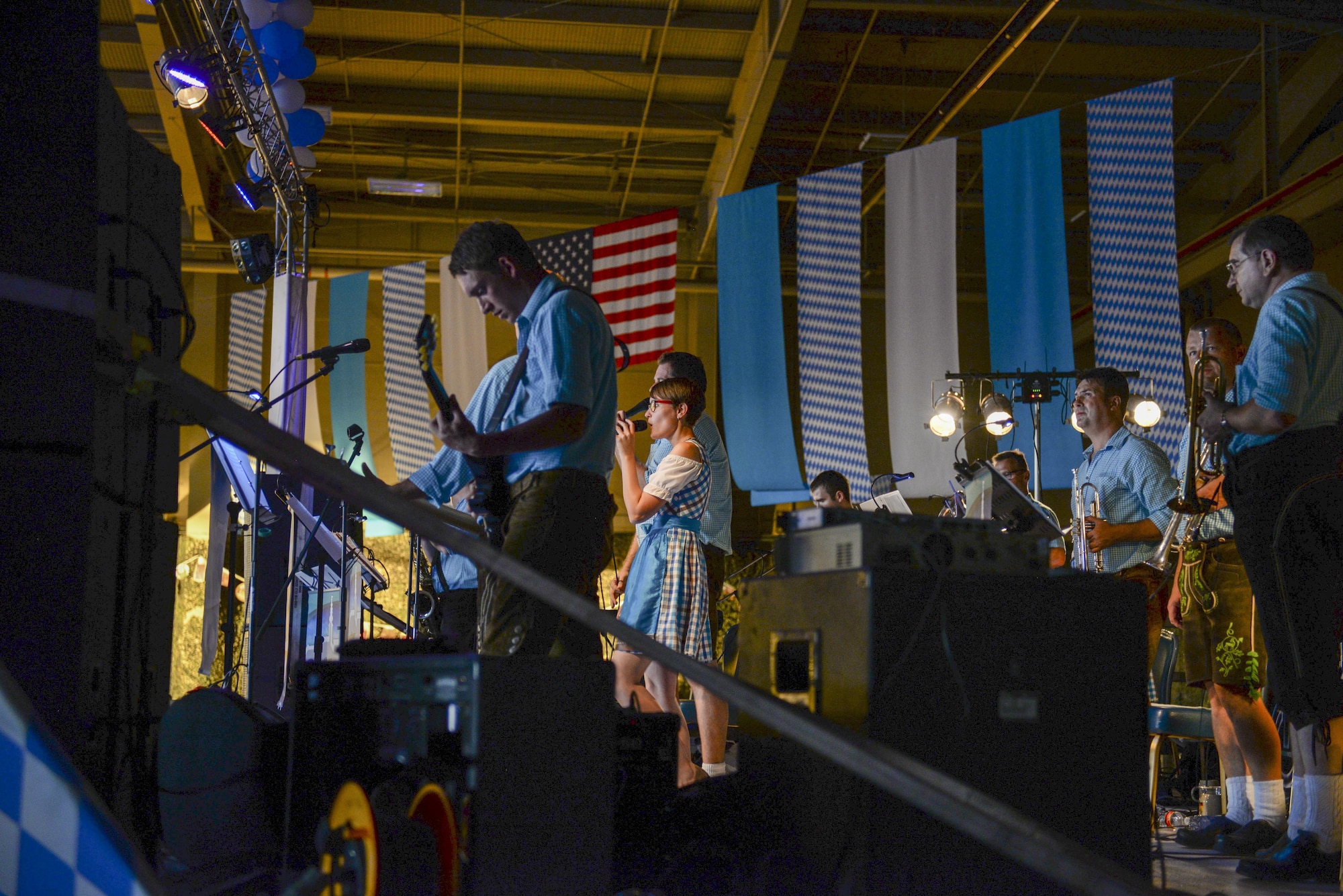 Bavarian musicians play traditional folk music at the 20th annual Oktoberfest at Holloman Air Force Base, N.M. on Sept. 10, 2016. The German air force hosts Oktoberfest each year, flying in authentic Bavarian foods and beer. (U.S. Air Force photo by Airman Alexis P. Docherty) 