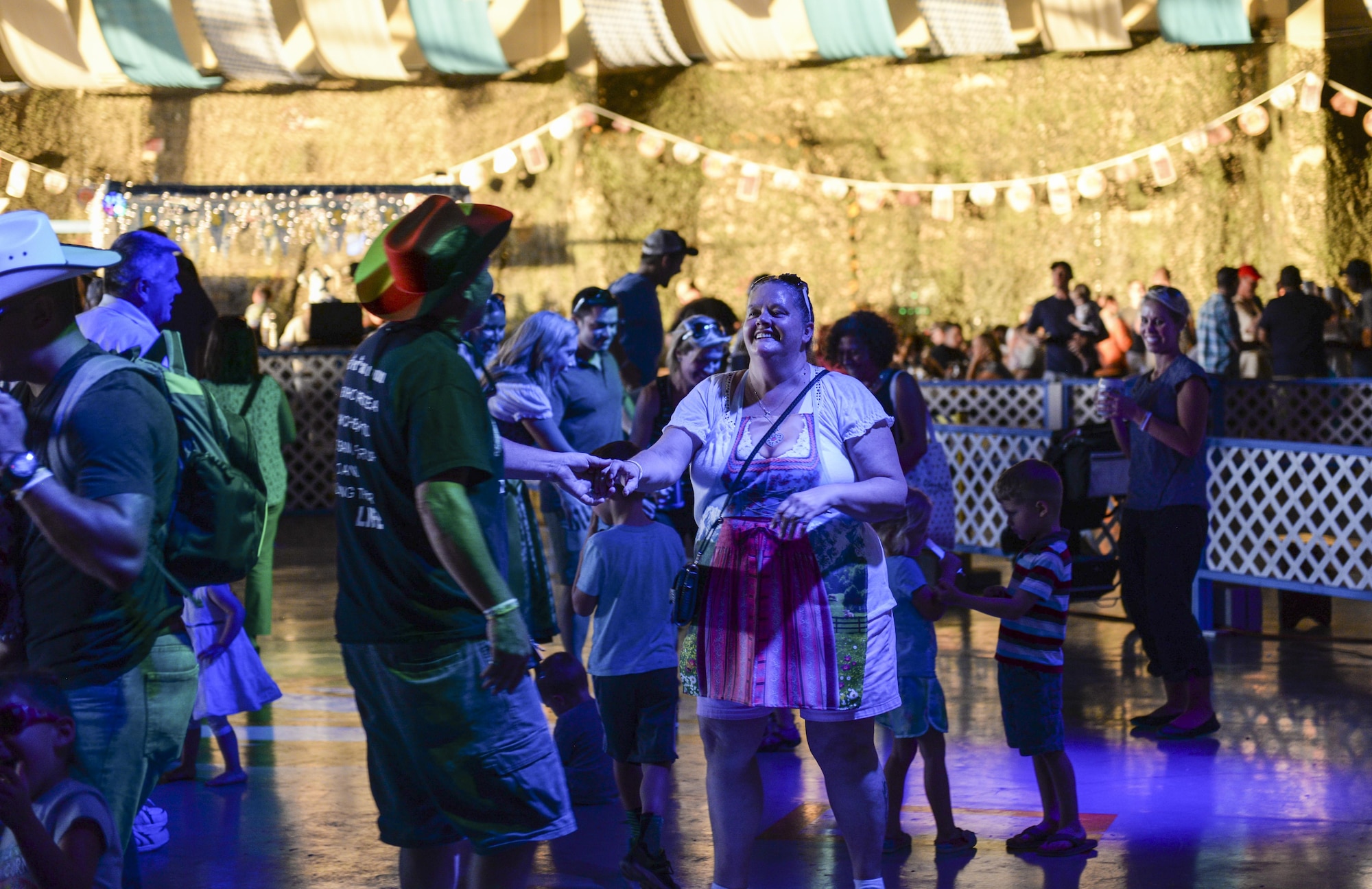 A couple shares a dance at the 20th annual Oktoberfest at Holloman Air Force Base, N.M. on Sept. 10, 2016. Traditional folk music was played throughout Holloman’s Oktoberfest. (U.S. Air Force photo by Airman Alexis P. Docherty) 