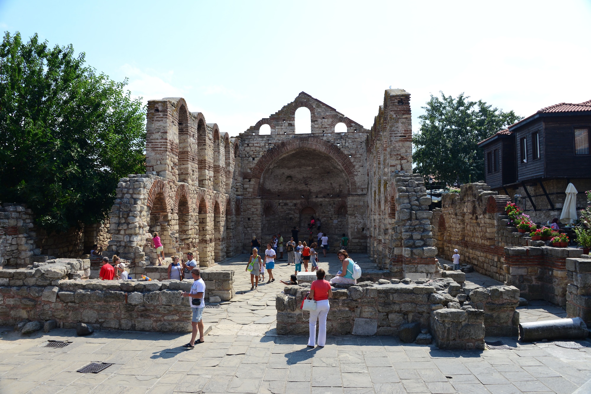 The Church of St. Sophia ruins sit on top of a hill in Nessebar, Bulgaria, an ancient settlement along the Black Sea.  Airmen and Soldiers toured the area as part of a  Morale Wellness and Recreation event Aug. 12., 2016 while deployed to Novo Selo Training Area, Bulgaria.  Tennessee National Guard Soldiers and Airmen were on rotations as part of Operation Resolute Castle 16, an ongoing operation of military construction to build up Eastern European base infrastructure and help strengthen ties between Tennessee's state partnership with Bulgaria.  (U.S. Air National Guard photo by Master Sgt. Kendra M. Owenby, 134 ARW Public Affairs)